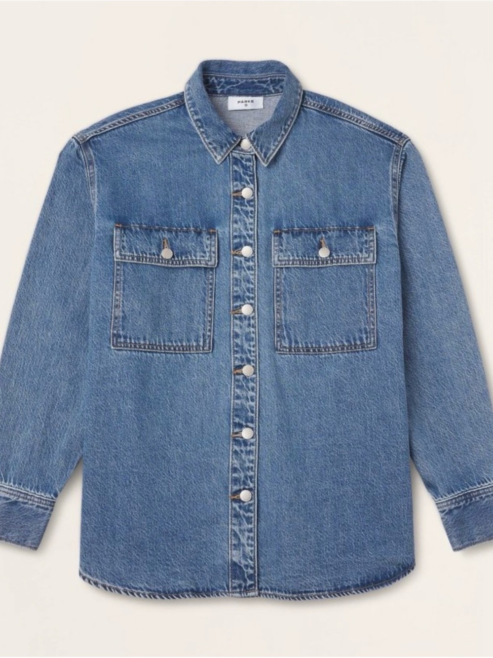 Women's Long Sleeve Denim Shacket - Parke
× Target Medium Wash M